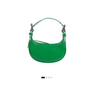 BY FAR Glossy Green Shoulder Bag